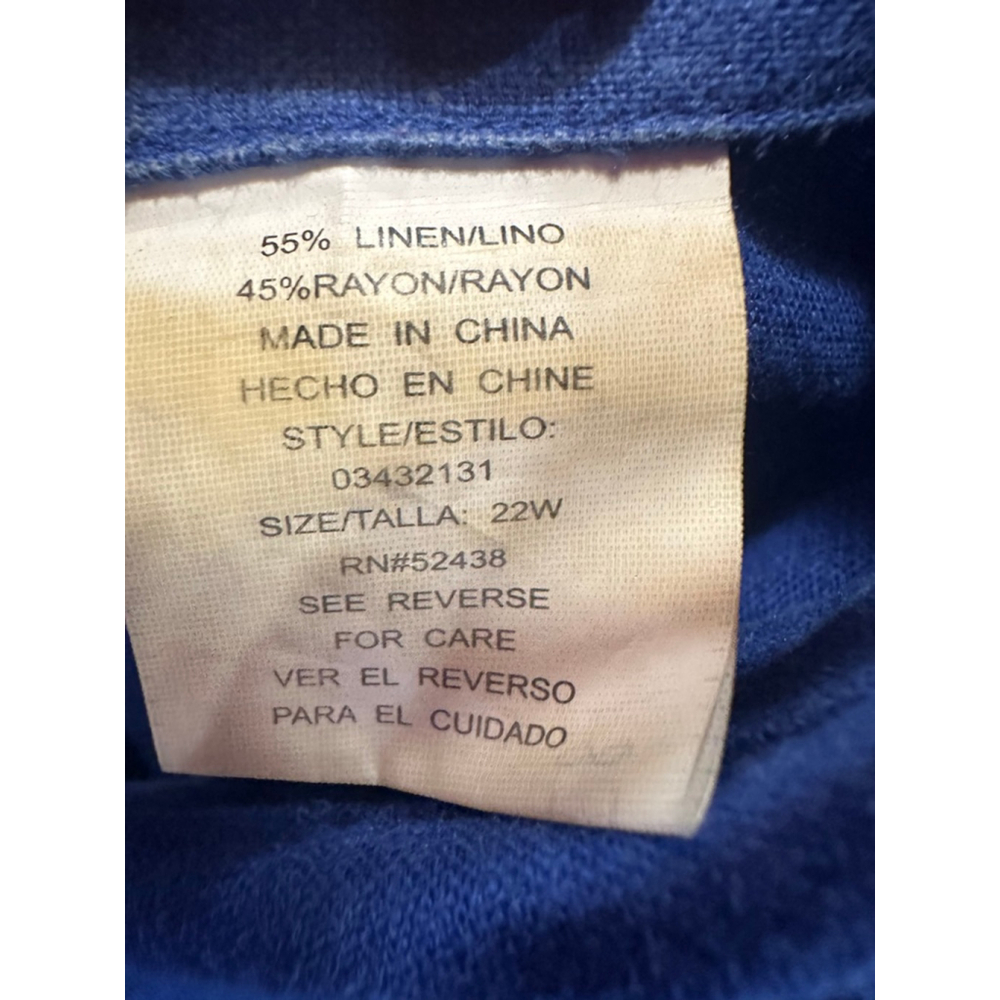 Melissa Harper Blue Linen Rayon Maxi Dress 22W - Picture 7 of 11